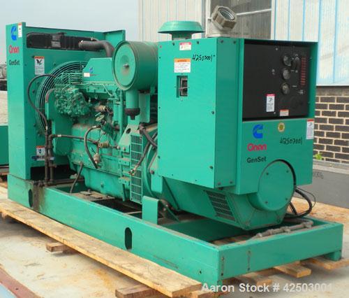 Used Cummins / Onan 175 KW standby / 160 KW prime diesel generator set, model DGFB, serial #A960596178. Cummins 6CTA8.3-G2 engine, serial #45291041, rated 277 hp @ 1800 rpm, turbocharged and aftercoo...