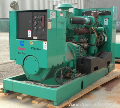Used Cummins / Onan 175 KW standby / 160 KW prime diesel generator set, model DGFB, serial #A960596178. Cummins 6CTA8.3-G2 engine, serial #45291041, rated 277 hp @ 1800 rpm, turbocharged and aftercoo...