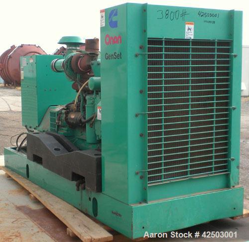 Used Cummins / Onan 175 KW standby / 160 KW prime diesel generator set, model DGFB, serial #A960596178. Cummins 6CTA8.3-G2 engine, serial #45291041, rated 277 hp @ 1800 rpm, turbocharged and aftercoo...