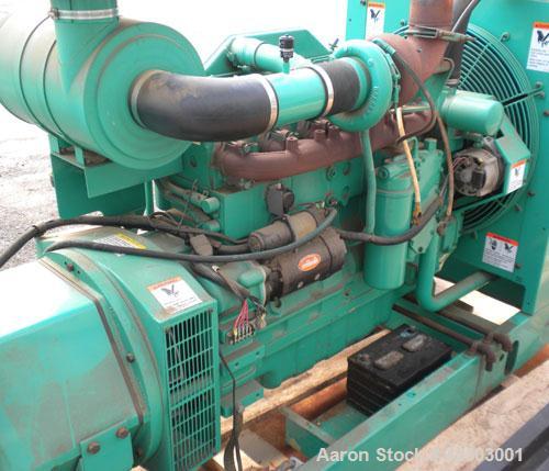 Used Cummins / Onan 175 KW standby / 160 KW prime diesel generator set, model DGFB, serial #A960596178. Cummins 6CTA8.3-G2 engine, serial #45291041, rated 277 hp @ 1800 rpm, turbocharged and aftercoo...
