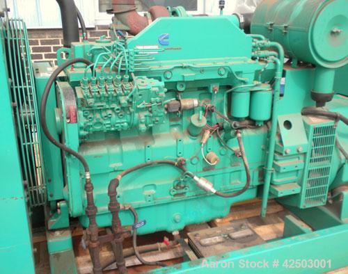 Used Cummins / Onan 175 KW standby / 160 KW prime diesel generator set, model DGFB, serial #A960596178. Cummins 6CTA8.3-G2 engine, serial #45291041, rated 277 hp @ 1800 rpm, turbocharged and aftercoo...