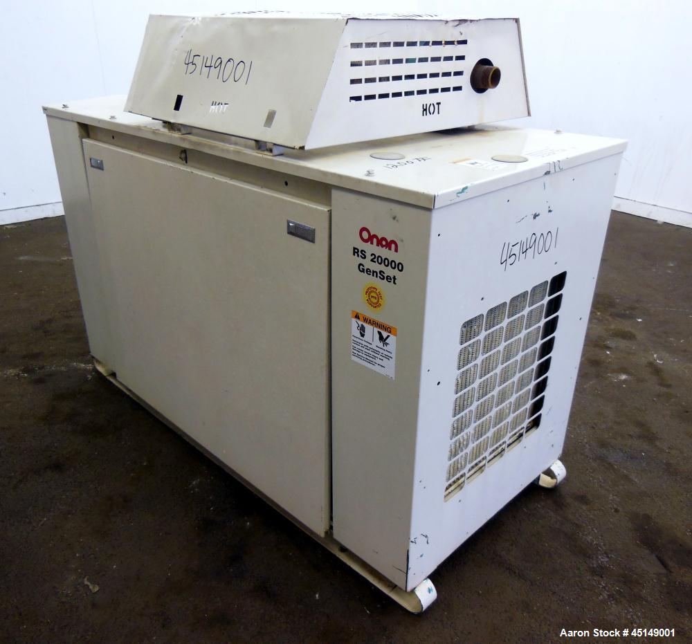 Used Cummins Onan 20kW RS 20000 natural gas generator set, model 20GGDB-4378, SN-G040675187. Ford LRG425 engine, SN-1309583. 1/60/240V. Weather enclosure. 135 hours. Yr 2004. Passed load test 6/27/13