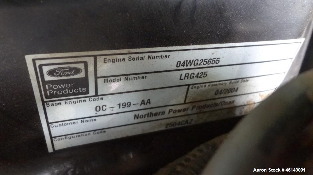 Used Cummins Onan 20kW RS 20000 natural gas generator set, model 20GGDB-4378, SN-G040675187. Ford LRG425 engine, SN-1309583. 1/60/240V. Weather enclosure. 135 hours. Yr 2004. Passed load test 6/27/13