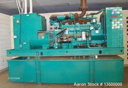 Used Onan model DFCB-4477833 generator, 375 kW, Cummins N.T.A. 855-62-855 CID diesel engine withi fuel tank below engine, transfer switch.