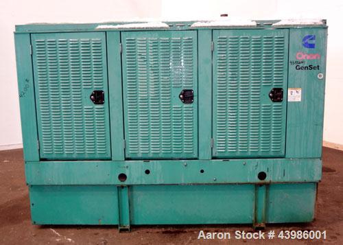 Used Cummins / Onan 80 KW standby (72kW prime) diesel generator set. Model DGDA SN-I990988710. Cummins 6BT5.9-G6 engine rated 166 HP @ 1800 RPM SN-45892032. 3/60/277/480V. 300 Amp main-line circuit b...