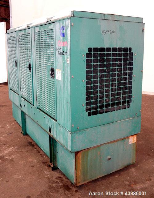 Used Cummins / Onan 80 KW standby (72kW prime) diesel generator set. Model DGDA SN-I990988710. Cummins 6BT5.9-G6 engine rated 166 HP @ 1800 RPM SN-45892032. 3/60/277/480V. 300 Amp main-line circuit b...