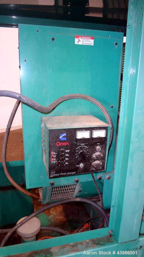 Used Cummins / Onan 80 KW standby (72kW prime) diesel generator set. Model DGDA SN-I990988710. Cummins 6BT5.9-G6 engine rated 166 HP @ 1800 RPM SN-45892032. 3/60/277/480V. 300 Amp main-line circuit b...