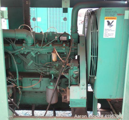 Used Onan 50kW Standby Diesel Generator Set. Model 50.ODL6B-15R26699, Serial# C850754200. 3/60/277/480V also rated 120/240 single phase. 90 Amp main-line circuit breaker. Battery charger. Weather enc...