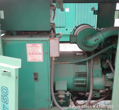 Used Onan 50kW Standby Diesel Generator Set. Model 50.ODL6B-15R26699, Serial# C850754200. 3/60/277/480V also rated 120/240 single phase. 90 Amp main-line circuit breaker. Battery charger. Weather enc...