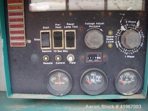 Used Onan 50kW Standby Diesel Generator Set. Model 50.ODL6B-15R26699, Serial# C850754200. 3/60/277/480V also rated 120/240 single phase. 90 Amp main-line circuit breaker. Battery charger. Weather enc...