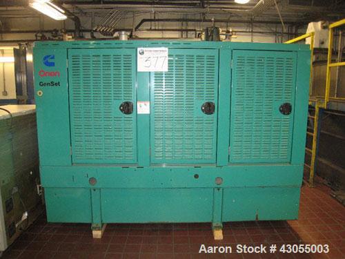 Used Cummins / Onan 80kW diesel generator set. Model DGDA-4959611, SN-E010241301. Cummins 6BT5.9-G6 engine SN-46105887, rated 170 HP @ 1800 RPM, EPA Tier II certified. 3/60/277-480V. Weather enclosur...