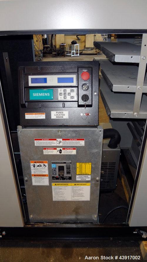 Used Siemens 150 kW Natural Gas Generator, Model T15068KNSY, SN-6065578. 3//60/277/480V. Generac WSG1068 engine 2010 EPA certified. 250 Amp main-line circuit breaker. Sound attenuated enclosure. 10 h...