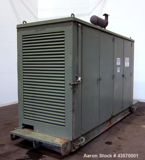Used Stewart & Stevenson / Waukesha 80kW continuous natural gas generator set. Waukesha model F11G natural gas engine rated 114HP @ 1800 RPM SN-5350202. 3/60/277-480V. Weather enclosure. Engine yr 19...