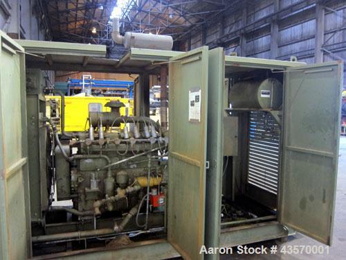 Used Stewart & Stevenson / Waukesha 80kW continuous natural gas generator set. Waukesha model F11G natural gas engine rated 114HP @ 1800 RPM SN-5350202. 3/60/277-480V. Weather enclosure. Engine yr 19...