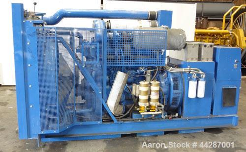 Used 300 kW Volvo Penta Diesel Generator Set, Model TID121LG, SN-1101026556, 3/60/480V. PMG - Permanent Magnet Generator. 600 Amp main-line circuit breaker. 9 hrs. Year 1990. Unit does not run, needs...