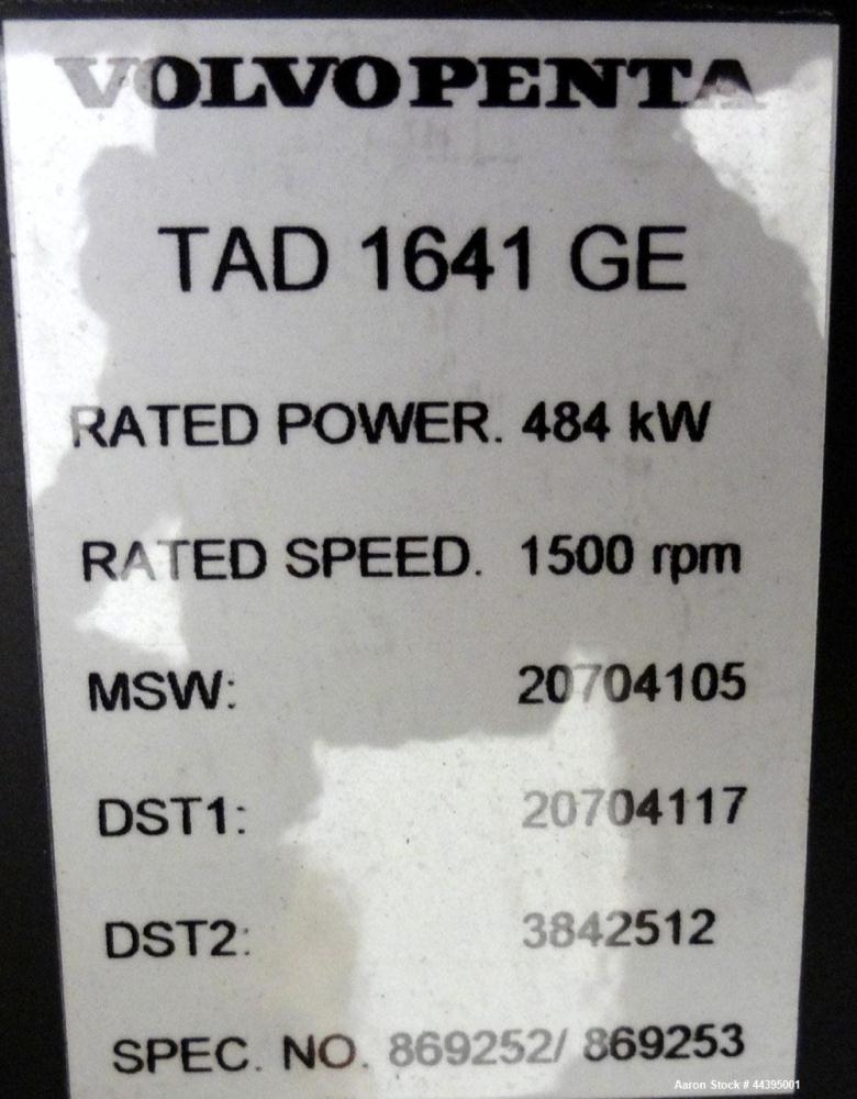 Used Triton Package 480kW Standby (436kW prime) Diesel Generator Set, Model V500UC, Serial #V500UC06002567. Volvo model TAD1641GE engine serial #V500UC06002567, emissions EPA Tier 2 certified. 3/60/2...