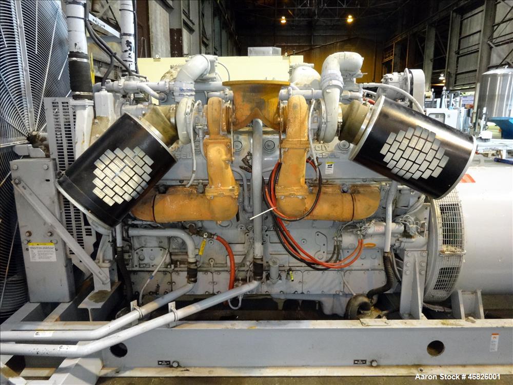 Used Waukesha 1122 kW Diesel Generator Skid. No radiator, no switchgear, Model L5792DSU, SN-C-93633/1. 3/60/13800V. 1200 RPM. Approximately 1200 hrs. Year 1995.