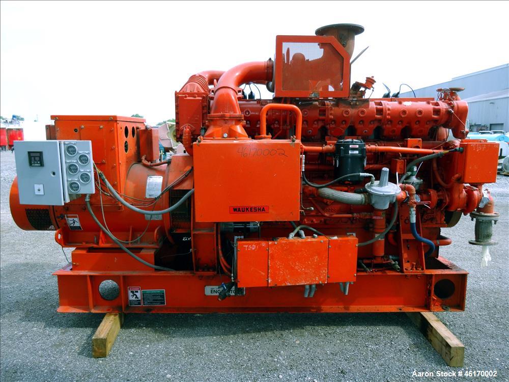 Used Waukesha 406 kW continuous rated natural gas generator set, model VGF24GLD