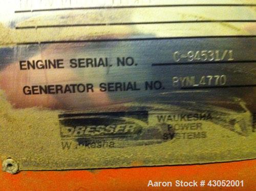 Used Waukesha 405 kW standby (390kW continuous) natural gas fueled generator set. Waukesha VGF24GL lean combustion natural gas engine, SN-C-94531/1. 3/60/277-480V generator with PMG. Includes drop ov...