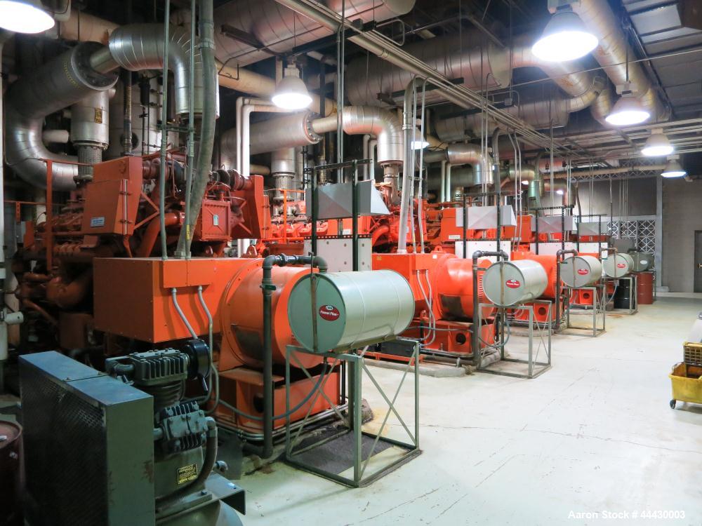 Used Waukesha 4000kW natural gas power plant consisting of (5) Waukesha generator sets as follows: Unit #1 Waukesha model L5108GL SN-C-93726/4, 770 kWe continuous 3/60/4160V, total hours 30,420. Majo...