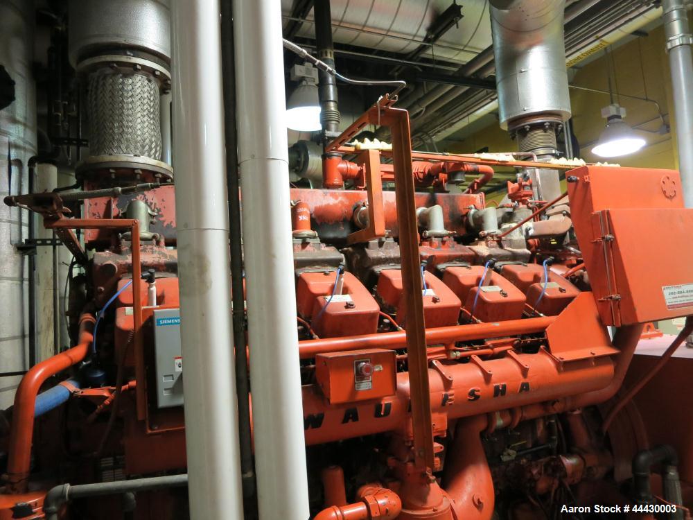 Used Waukesha 4000kW natural gas power plant consisting of (5) Waukesha generator sets as follows: Unit #1 Waukesha model L5108GL SN-C-93726/4, 770 kWe continuous 3/60/4160V, total hours 30,420. Majo...