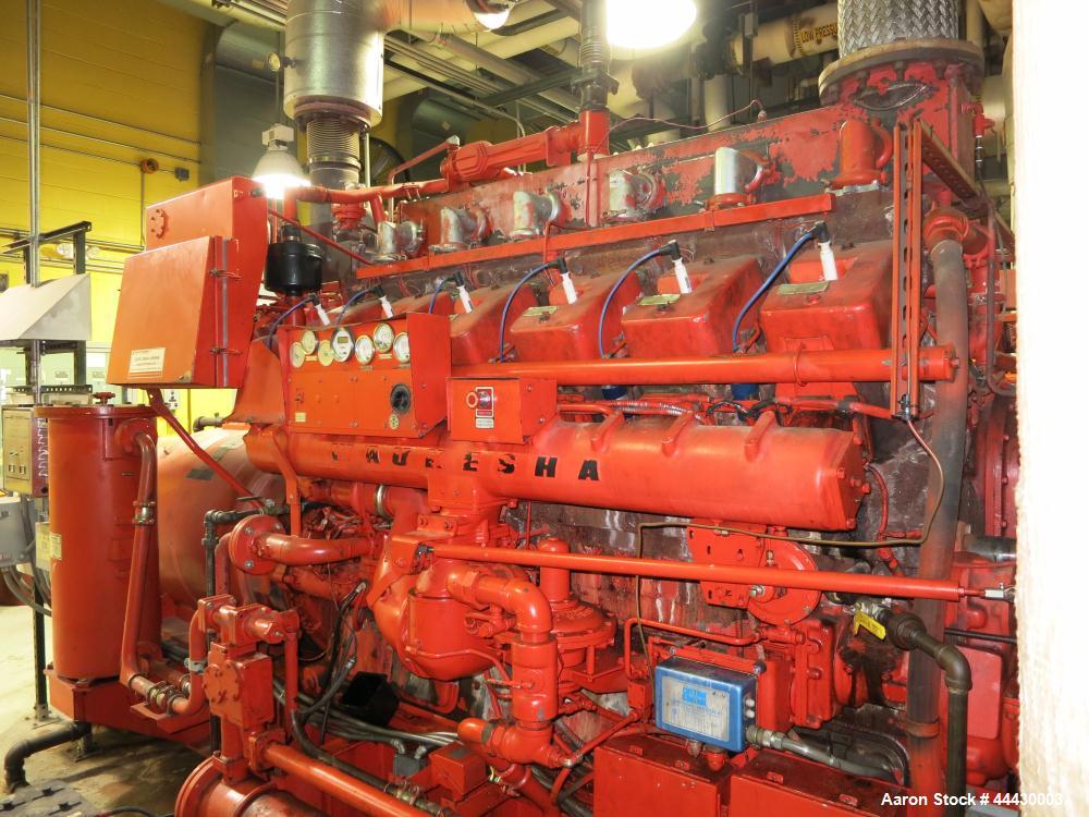 Used Waukesha 4000kW natural gas power plant consisting of (5) Waukesha generator sets as follows: Unit #1 Waukesha model L5108GL SN-C-93726/4, 770 kWe continuous 3/60/4160V, total hours 30,420. Majo...