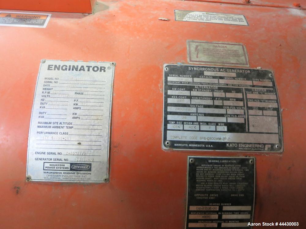 Used Waukesha 4000kW natural gas power plant consisting of (5) Waukesha generator sets as follows: Unit #1 Waukesha model L5108GL SN-C-93726/4, 770 kWe continuous 3/60/4160V, total hours 30,420. Majo...