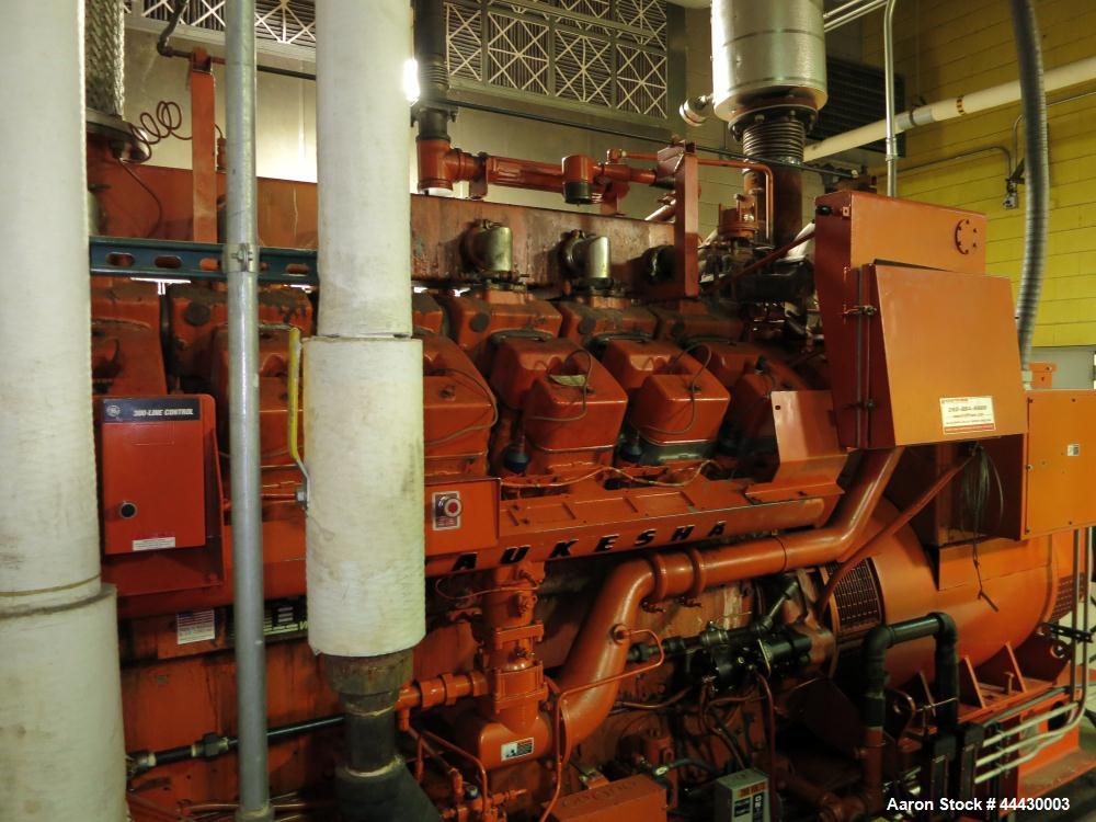 Used Waukesha 4000kW natural gas power plant consisting of (5) Waukesha generator sets as follows: Unit #1 Waukesha model L5108GL SN-C-93726/4, 770 kWe continuous 3/60/4160V, total hours 30,420. Majo...