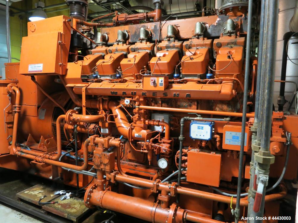 Used Waukesha 4000kW natural gas power plant consisting of (5) Waukesha generator sets as follows: Unit #1 Waukesha model L5108GL SN-C-93726/4, 770 kWe continuous 3/60/4160V, total hours 30,420. Majo...