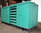 Used Caterpillar 600 kW diesel generator set. CAT model 3412 engine rated 890 HP @ 1800 RPM, SN-81Z07706. 3/60/480V. Gen end model SR4. SN-SFA04917. 1000 Amp main-line circuit breaker. Weather enclos...