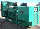 Used Cummins 750 kW standby (680 kW prime) diesel generator set. Cummins model 750DFHA-1386, SN-J000166135. Cummins QST30-G1-NR1 engine, EPA Tier 1, rated 1135 HP at 1800 RPM, SN-37195513, turbocharg...