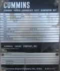 Used Cummins 510 kW Standby Generator Set. 3/60/277/480V. Cummins Engine Model VTA-1710-GS, Engine No. 37102212. Stand alone control panel with 800 Amp breaker. 314 hrs.