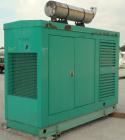 Used Cummins 140 kW natural gas generator set. Cummins G855 natural gas engine rated 220HP at 1800 RPM, SN-25229790. Newage 3/60/480V generator end. 400 Amp main-line circuit breaker. Block heater. W...