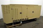 Used Generac 60 kW Standby Natural Gas Generator Set, Model 6505970200, Serial #2088157. 3/60/120/208V, 200 Amp mainline circuit breaker. Weather enclosure. 115 Hours. Year 2006. Passed load test 11/...