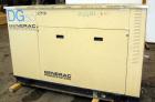 Used Generac 50 kW prime rated natural gas generator set, model DG 50 SN-3675472. Generac 5.7L engine rated 74 HP @ 1800 RPM. 3/60/120/208V. 200 Amp main-line circuit breaker. Weather enclosure. 22 h...