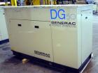Used Generac 50 kW prime rated natural gas generator set, model DG 50 SN-3675472. Generac 5.7L engine rated 74 HP @ 1800 RPM. 3/60/120/208V. 200 Amp main-line circuit breaker. Weather enclosure. 22 h...