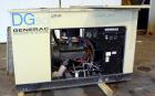 Used Generac 50 kW prime rated natural gas generator set, model DG 50 SN-3675472. Generac 5.7L engine rated 74 HP @ 1800 RPM. 3/60/120/208V. 200 Amp main-line circuit breaker. Weather enclosure. 22 h...