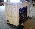 Used Generac 50 kW prime rated natural gas generator set, model DG 50 SN-3675472. Generac 5.7L engine rated 74 HP @ 1800 RPM. 3/60/120/208V. 200 Amp main-line circuit breaker. Weather enclosure. 22 h...