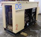 Used Generac 50 kW prime rated natural gas generator set, model DG 50 SN-3664156. Generac 5.7L engine rated 74 HP @ 1800 RPM. 3/60/120/208V. 200 Amp main-line circuit breaker. Weather enclosure. 115 ...