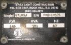 Used Terex 145 kW portable generator model T180J. John Deere 6068HF275 engine