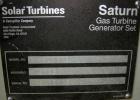 Used Solar/Saturn 1000 kW Gas Turbine Generator Set, Diesel Fueled, Model KS22673, Assembly 37061, Serial #8425602. 3/60/480V.  New engine installed 1998 with 616 actual hours, total set hours are 78...