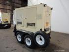 Used Kohler 62 kW standby (57 kW prime) diesel generator set, portable / trailer mounted, model 60REOZJB, SN-2131295. John Deere model 4045TF270 engine rated 110 HP @ 1800 RPM, SN-PE4045T608511, emis...