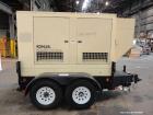 Used Kohler 62 kW standby (57 kW prime) diesel generator set, portable / trailer mounted, model 60REOZJB, SN-2131295. John Deere model 4045TF270 engine rated 110 HP @ 1800 RPM, SN-PE4045T608511, emis...