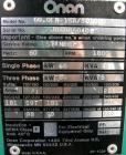 Used Onan 60 KW Natural Gas Generator Set, Model 60 OEN-15/30100D, 3/60/277/480 Volt, 1800 RPM (can be wired 1/120/240 Volt). Mounted on a carbon steel frame. 1716 hours.