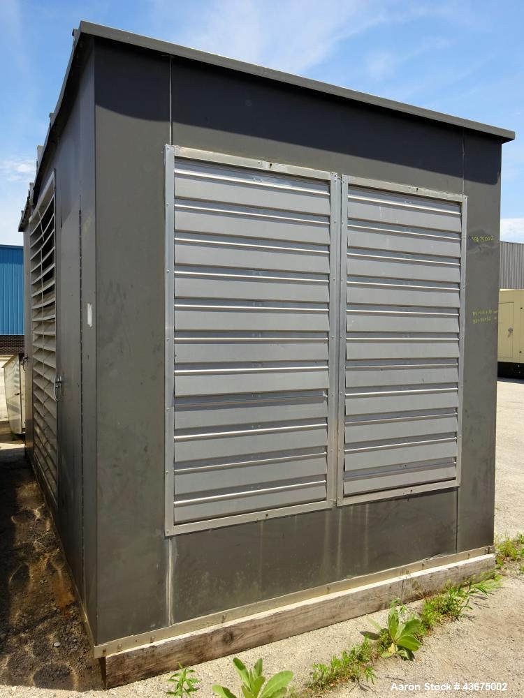 Used Generator Enclosure. Last used on Cummins model DFGB-5568535 600 kW generator. Inside dimensions 192" long x 98" wide x 112" tall.