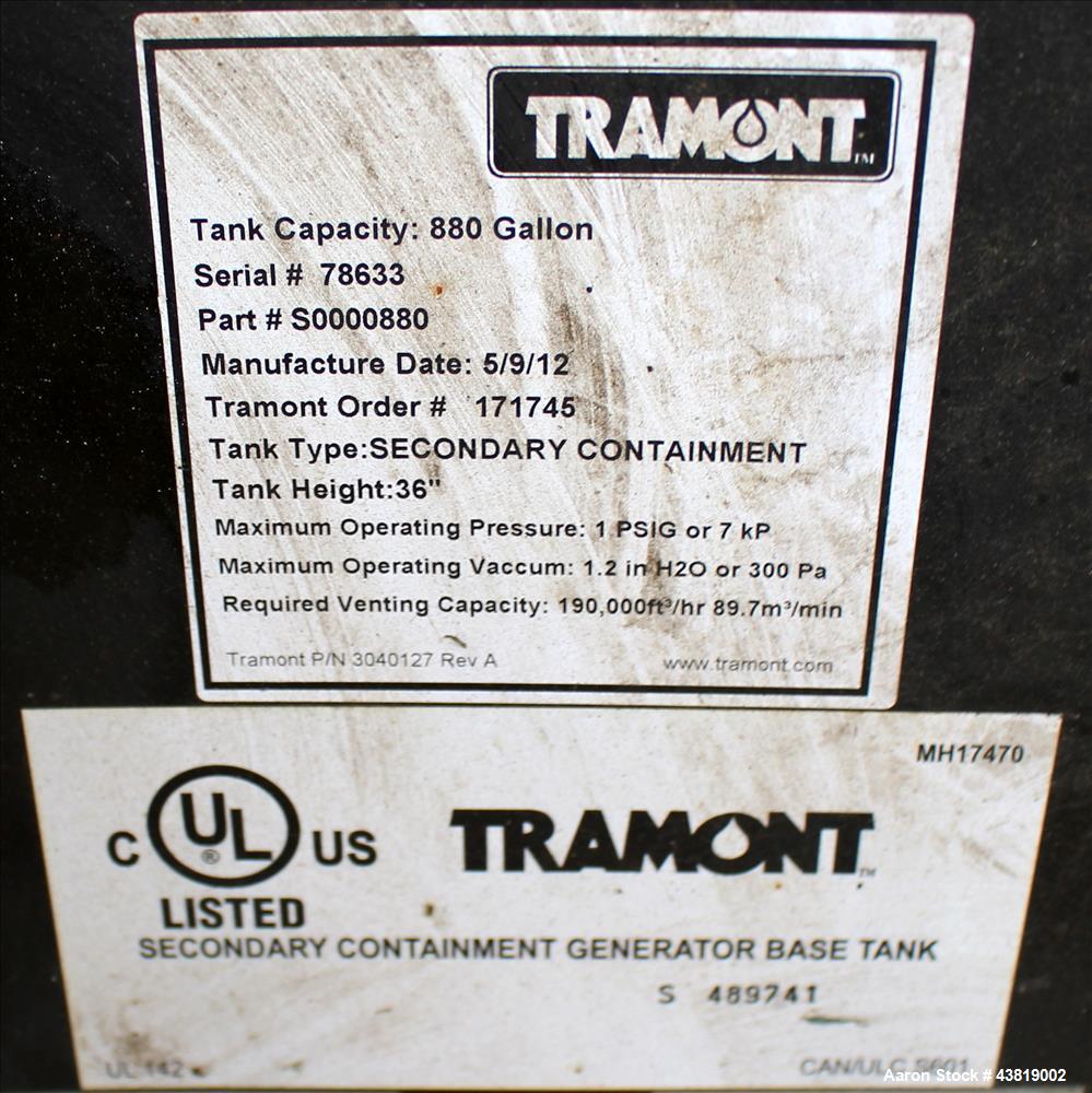 Unused-Tramount enclosure with 880 gal UL sub-base tank designed for CAT C-15