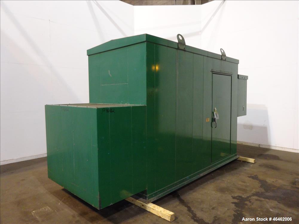 Used Sound Attenuated Enclosure. Last used for Cummins 100kW genset. Internal dimensions: 126"L x 60"W x 90"H.