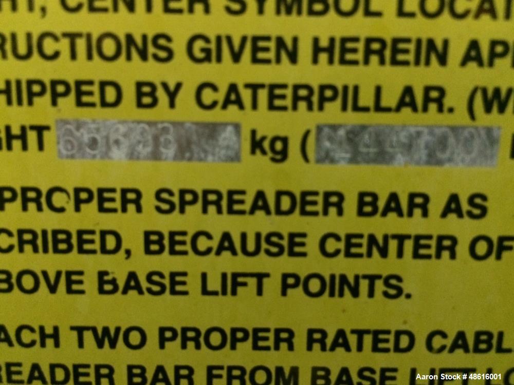 Used Caterpillar Engine Type: G3616 Spark Ignited.
