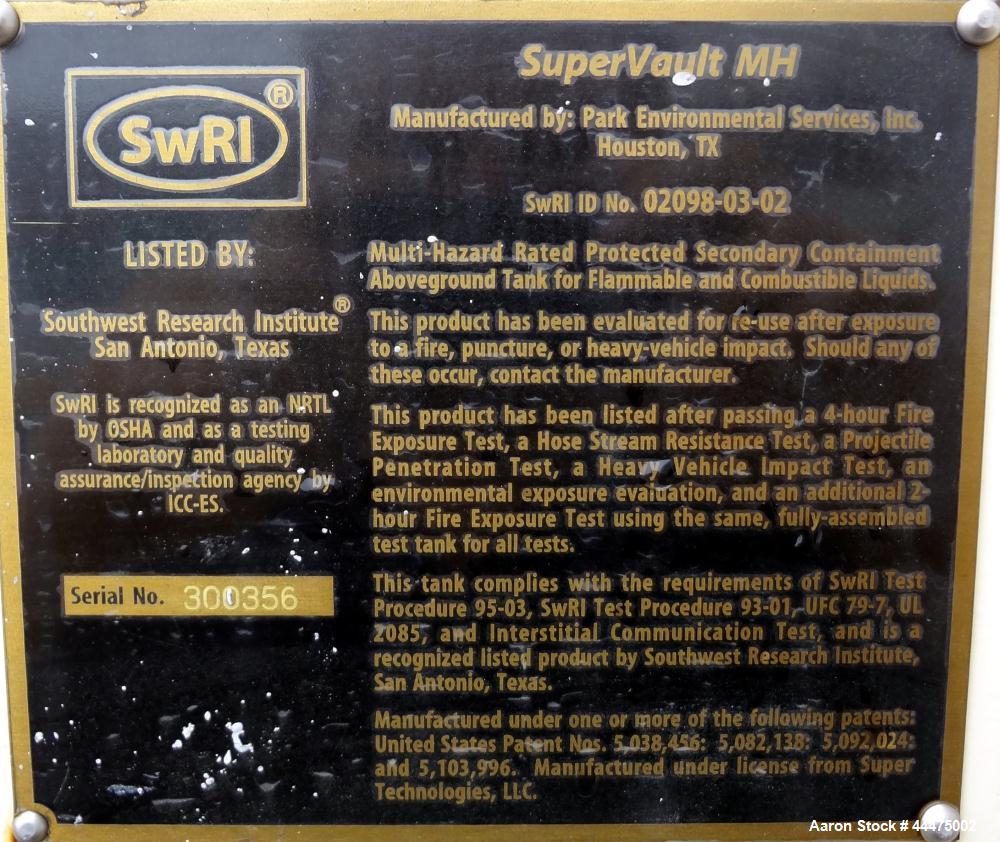 Used Park Environmental Services Supervault, Model MH-D4-5000.