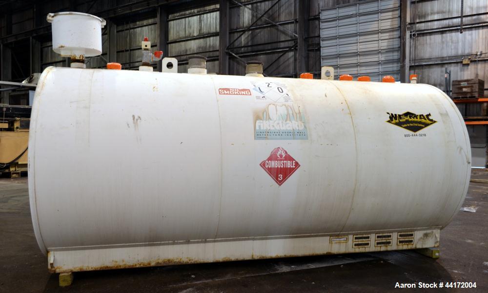 Used- We-Mac Mfg Lightweight Double Wall Fuel Storage Tank, 2000 Gallon, Carbon Steel.